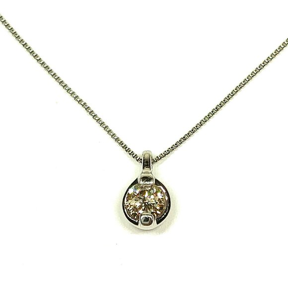 Jewelry Pendant Necklace Diamond 0.18ct Platinum 1156384